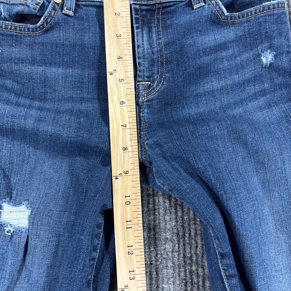 7 For All Mankind The Ankle Skinny Jeans Womens 26 Blue Distressed Ripped - Picture 4 of 12